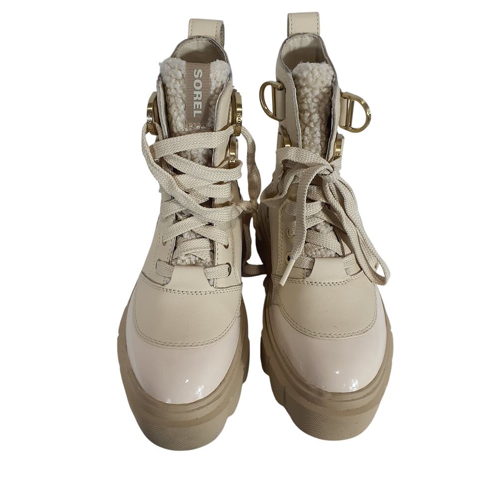 Sorel Platform Bleached Ceramic Oatmeal Caribou X Cozy Lace Up Boots Size 5.5 - Picture 5 of 7